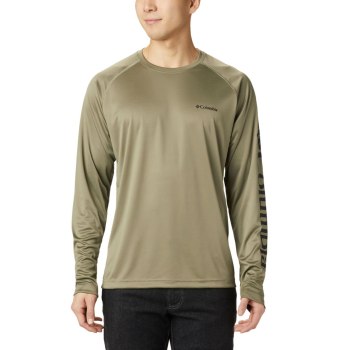 Pánské Mikiny Columbia Fork Stream Long Sleeve Olivy Zelené Černé MQLNJF906